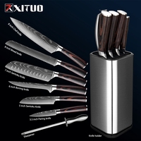 XITUO zestaw noży szefa kuchni nóż ze stali nierdzewnej uchwyt ostry Santoku noże tasak chleb nóż do parowania kuchnia kości nożyczki gotowanie 1